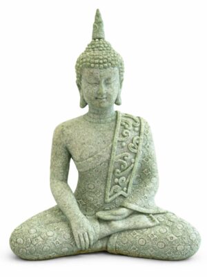 Escultura Buda Meditação Cinza 15 cm