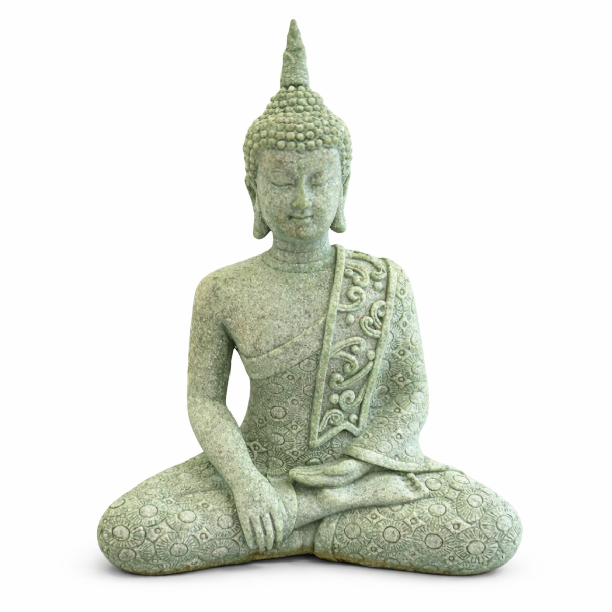 Escultura Buda Meditação Cinza 15 cm