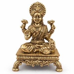 Estátua Lakshmi em Metal Dourado Modelo 6