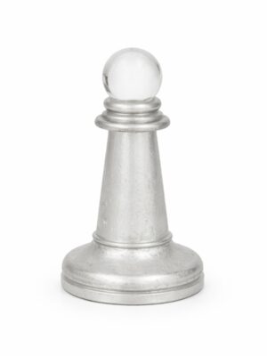 Peão de Xadrez Decorativo Prateado
