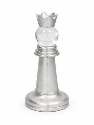 Rainha de Xadrez Decorativo Prateado