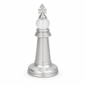 Rei de Xadrez Decorativo Prateado 24 cm