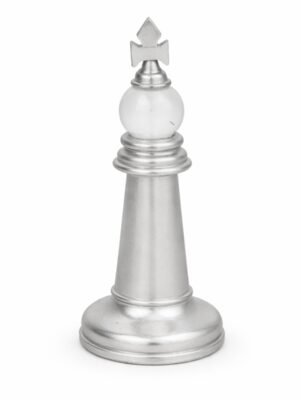 Rei de Xadrez Decorativo Prateado 24 cm