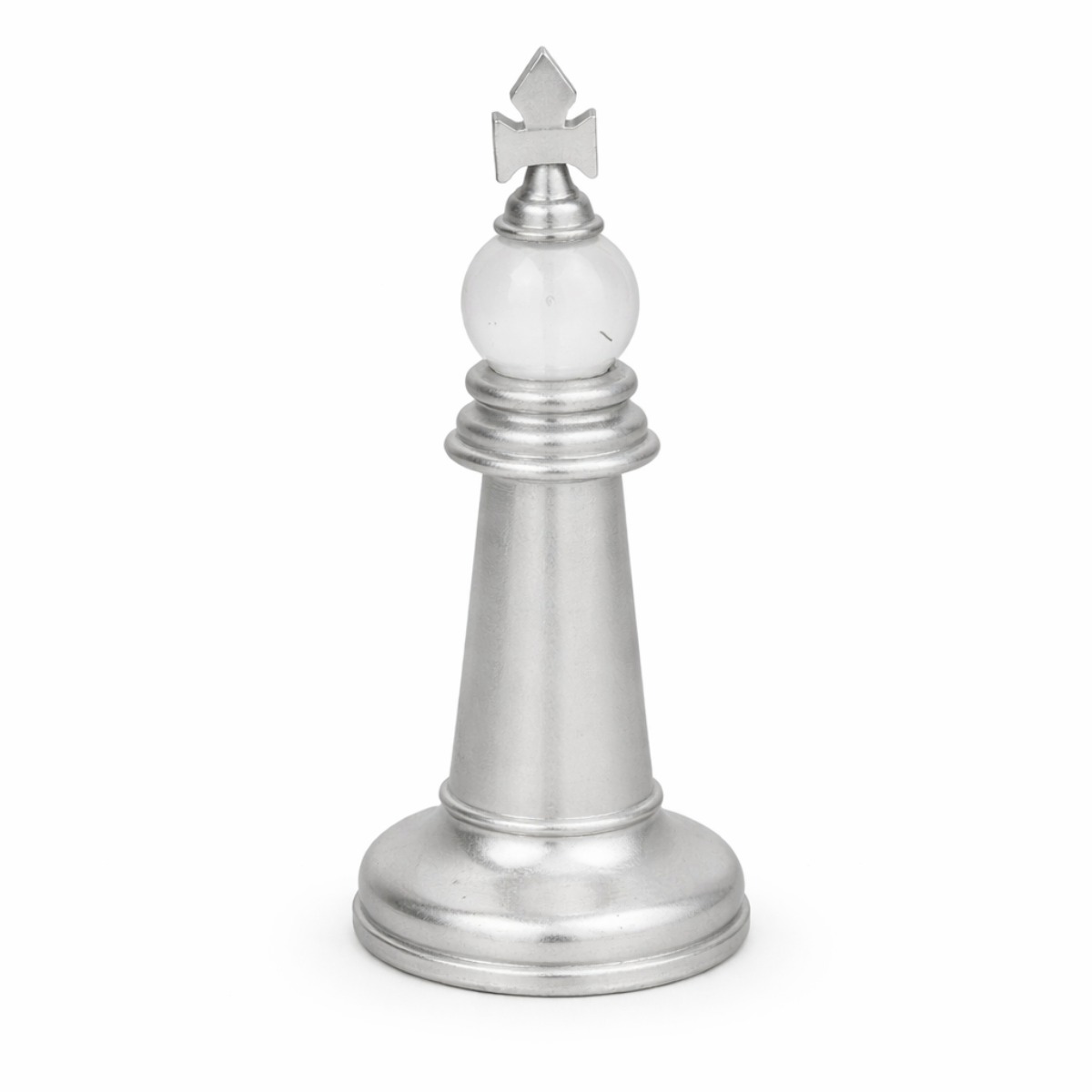 Rei de Xadrez Decorativo Prateado 24 cm Rei de Xadrez Decorativo Prateado 24 cm