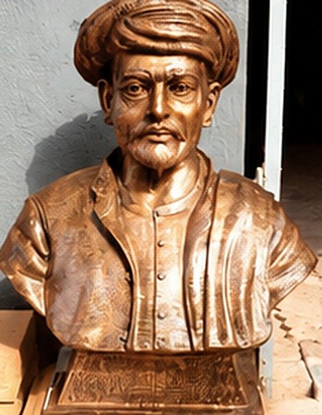 Busto comemorativo, exemplo de esculturas em bronze